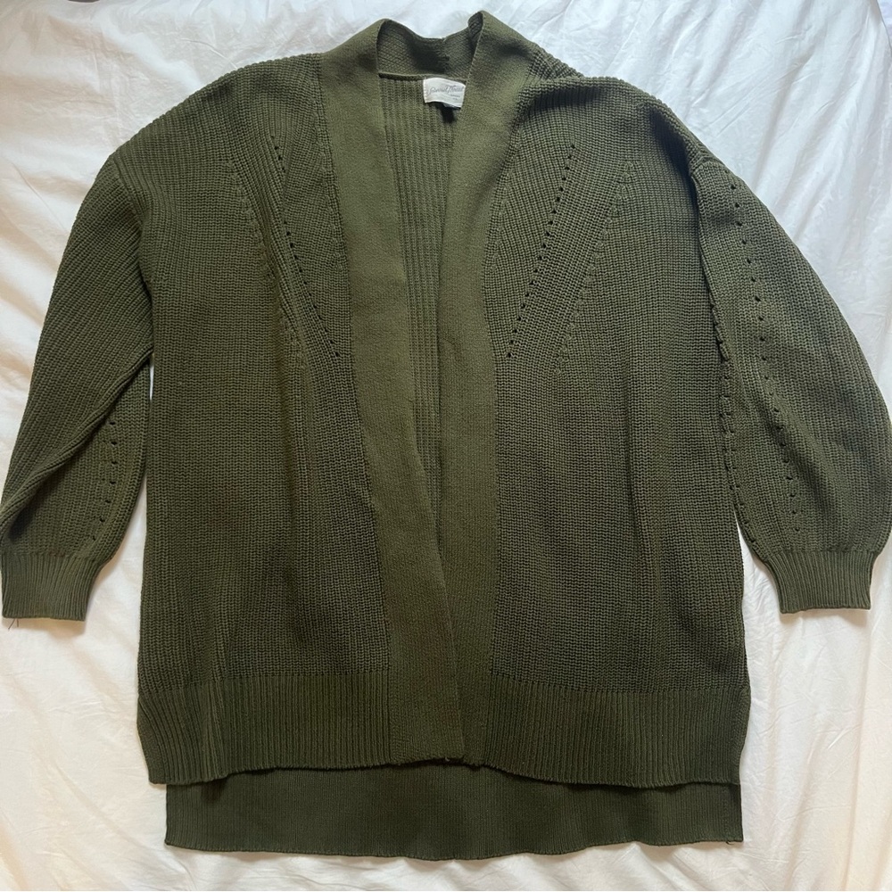 Universal Thread 100% Cotton Olive Green Open Cardigan size XL